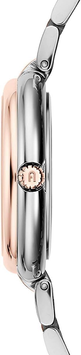 FURLA ICON Shape Silver & Rose Gold Stainless Steel Bracelet Watch (Model: WW00032002L5), Silver/Rose Gold