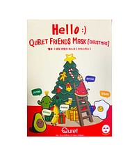 Hello  Quret Friends Mask [Variety 10 Pack] (Limited Christmas Edition _ Banana X2, Cactus X2, Egg X2,  Watermelon X2, Avocado X2) 25g / 0.88oz X 10