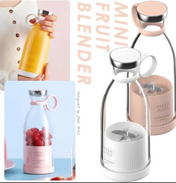 Portable Electric Juicer Blender Bottle Usb Mini Fruit Mixers Juicers Fruit Extractors Food Milkshake Multifunction Juice Maker Machine (White)