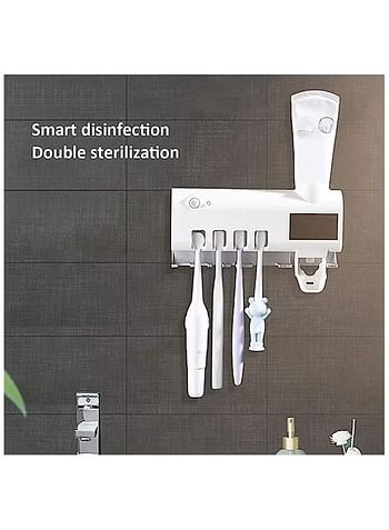 Wall Mounted UV Toothbrush Holder With Sterilizer Function White