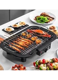 Portable Electric Smokeless Barbecue / 2000W High Power Grill Indoor BBQ Grilling Table with 5 Adjustable Temperature fit Home Dinner Camping Travel Hiking