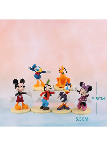 6 Pieces Mouse Action Figures Birthday Cartoon Cake Topper Set Home Decor Mini Toys For Kids Theme Party Supplies