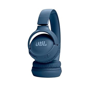 جيه بي ال سماعة رأس بلوتوث، تيون 520 بي تي مع ميكروفون صوت جهير نقي عمر بطارية يصل إلى 57 ساعة - أزرق