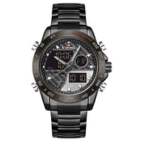 NAVIFORCE Men's Stainless Steel Analog & Digital Wrist Watch NF9171 B/GY/B - 45 mm - Black