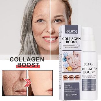 Collagen Boost Anti-Aging Serum with Vitamin C and Hyaluronic Acid for Wrinkles, Dark Spot, Skin Tightening and Moisturizing - 30 ml