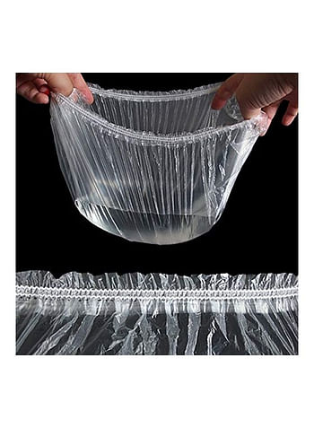 100-Piece Disposable Shower Cap Set Clear/White