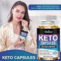 كبسولات ديتيا كيتو - تحرق دهون البطن وتخسر ​​الوزن ، وتساعد على التخلص من السموم وتنظيفها وتدعم صحة الجهاز الهضمي (120 كبسولة)
