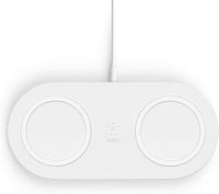 Belkin BOOST CHARGE DUAL Wireless Charging Pads - 10W Fast Qi Certified for iPhone 11/11Pro/ 11 Pro Max/Xs Max/XR/XS/X/8 Plus/8, Airpods Pro, Samsung, Android  & other QI enabled devices - White