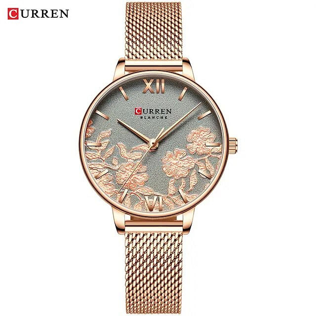 Curren 9065 Original Brand Stainless Steel Band Wrist Watch For Women / Rose Gold