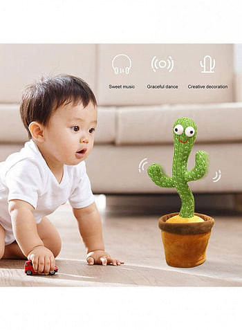 Dancing Singing Talking Cactus Plush Toy Batteries Required Premium Quality 32x12x12cm