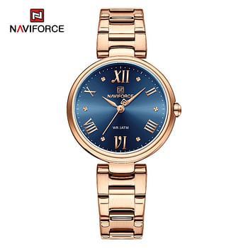 NAVIFORCE 5030 Stainless Steel Ladies Analog Women Watch RG/B 33 mm - Gold, Black