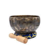 Authentic Himalayan Full Moon Singing Bowl Single Set Handcrafted in Nepal (835 grams) Includes Traditional Wooden Striker and Silk Cushion – Ideal for Healing, Mindfulness, Meditation, and Yoga