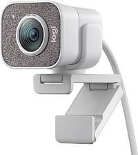 كاميرا لوجيتيك للمبدعين ستريم - كاميرا ويب ممتازة لابداع تدفق الفيديو وابداع، فل HD 1080p 60 اطار في الثانية، عدسة زجاجية فاخرة، تركيز تلقائي ذكي، اتصال USB للكمبيوتر الشخصي، ماك - ابيض
