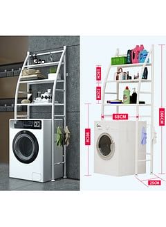 3 Tier Bathroom Laundry Washing Machine Shelf Rack White 64x25x167cm