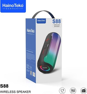 Haino Teko S88 Waterproof Bluetooth Speaker with RGB Lighting, Micro SD Slot