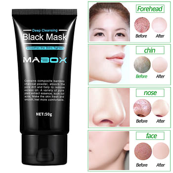 Mabox Deep Clean Blackhead Removal Mask | Bamboo Charcoal Black Mask | Deep Cleansing Peel Off Mask | Pores, Acne Treatment and Oil Control | Skin Tightening Mask