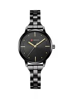 CURREN Women's Water Resistant Alloy Analog Watch 9019 - 30 mm - Black