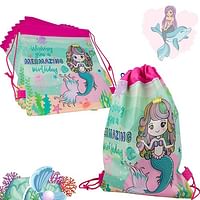 Drawstring Character Bags Pack of 10 Mermaid