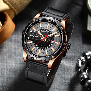 CURREN 8374 Luxury Fashion Casual Sport Watches for Men Leather  Wrist Watch Man Clock Fashion Men Wristwatch .