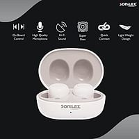 Sonilex SL-BT-215 AIR-10 Bluetooth Headset (White, True Wireless)