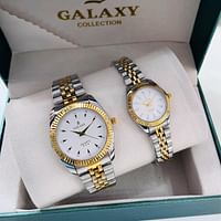 Galaxy Beautiful couple watches Fashion stainless steel chain watches Set of two