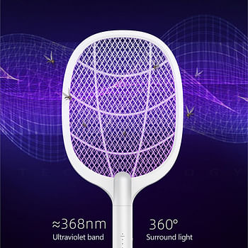2 in 1 Electric Insect Swatter Indoor Anti Mosquito Flies Bug Zapper Racket Killer Lamp USB Charging Device Tools