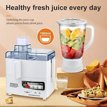 SK-4008 Household Juice Extractor 800W Strong Power Multifunction Blender Grinder 1500ML Large Capacity