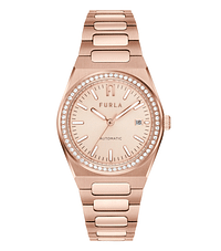 Furla Watches Women's Automatic Dress Watch with Stainless Steel Strap, Rose Gold, 23.3 (Model: WW00012002L3)