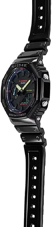 Casio Men Watch G-Shock Digital Analog Black Dial Resin Band GA-2100RGB-1ADR