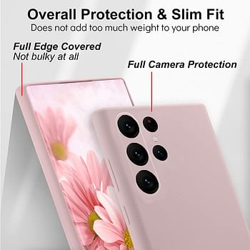 Liquid Silicone Case for S23 Ultra with MagSafe wireless charging support and Camera Protection Phone Case for Samsung S23 Ultra- Pink