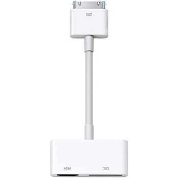 Apple 30-Pin To Digital AV Adapter Mirror Content from HDMI Display (MD098ZM/A) - White