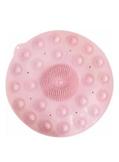 Bathroom Anti-slip Round Mat Suction Cup Massage Foot Pad Pink