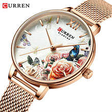 CURREN 9059 Women Watch Female Waterproof Clock Stainless Steel Bracelet Flower Classic Ladies Wristwatch .