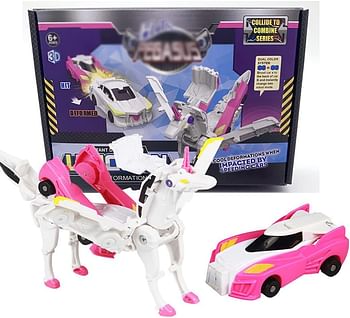 Unicorn Robot, Transformation Car Robot Toy Gift for Kids Collision Deformation Combined Robot Action Figure Robot,Multi colored