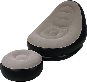 Sofa And Stool Set Single Inflatable Sofa/Lazy Bean Bag Air Chair With Footrest