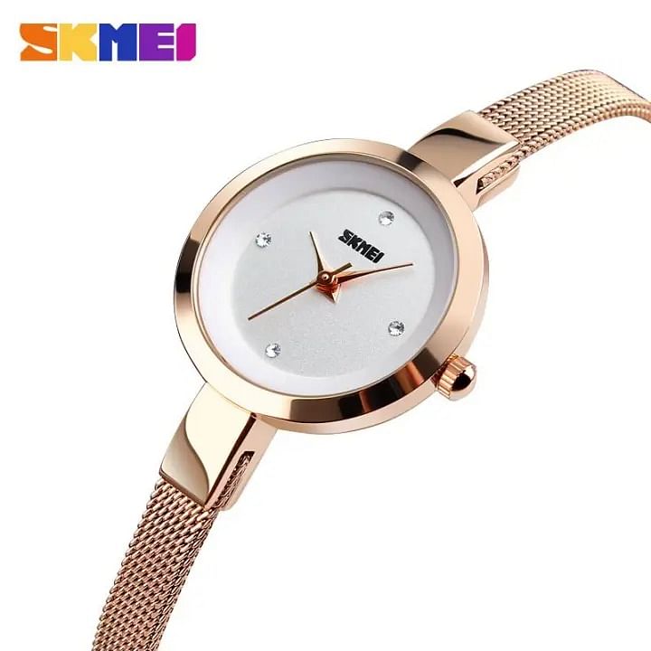 SKMEI New Fashion for Women Watches QUARTZ Simlpe Classic Casual Steel Anti-Rust Watch Waterproof Wristwatches 1390