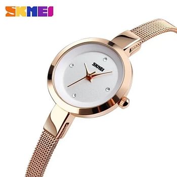 SKMEI New Fashion for Women Watches QUARTZ Simlpe Classic Casual Steel Anti-Rust Watch Waterproof Wristwatches 1390