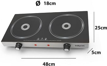 Sokany SK-224 Digital Electric Portable Stove with 2 Burners