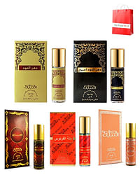5 Pieces Ultimate Roll On Collection Authentic Arabic Fragrance Oil Perfume Nabeel, Dahn Al Oud, Amiri, Nasaem, Jannet El Firdaus 6 ML