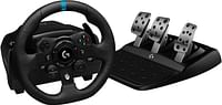 Logitech G923 Racing Wheel and Pedals for Xbox Series X|S, Xbox One and PC featuring TRUEFORCE up to 1000 Hz Force Feedback, Responsive Pedal, Dual Clutch Launch Control, and Genuine Leather Wheel