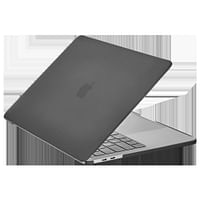 جراب Case-mate Snap-On Apple Macbook Pro 13 "2020 - غطاء شفاف مقاوم للصدمات وحماية من الخدش ، شعار Apple شفاف مع غطاء لوحة مفاتيح (تخطيط أمريكي وبريطاني) - دخان
