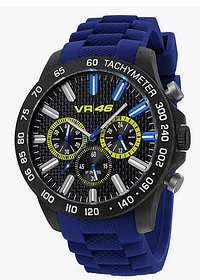 TW Steel VR46 Yamaha Valentino Rossi "the Doctor" Men's Ultra Light Carbon Motorcycle Racing Chronograph Watch VR110 Blue Silicone Strap Sport Wrist Watches