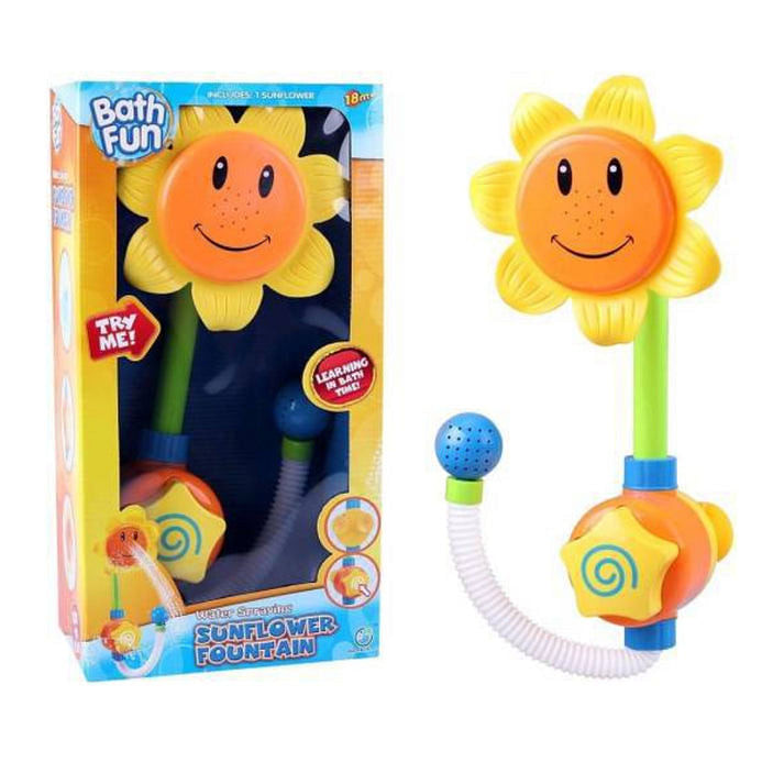 UKR Sunflower Bath Toy 2 in 1 Manual Electric Shower 180 degree rotation No Tear Hair Wash