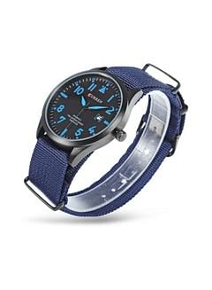 Curren 8268 Canvas Quartz Watch For Men Blue / Black