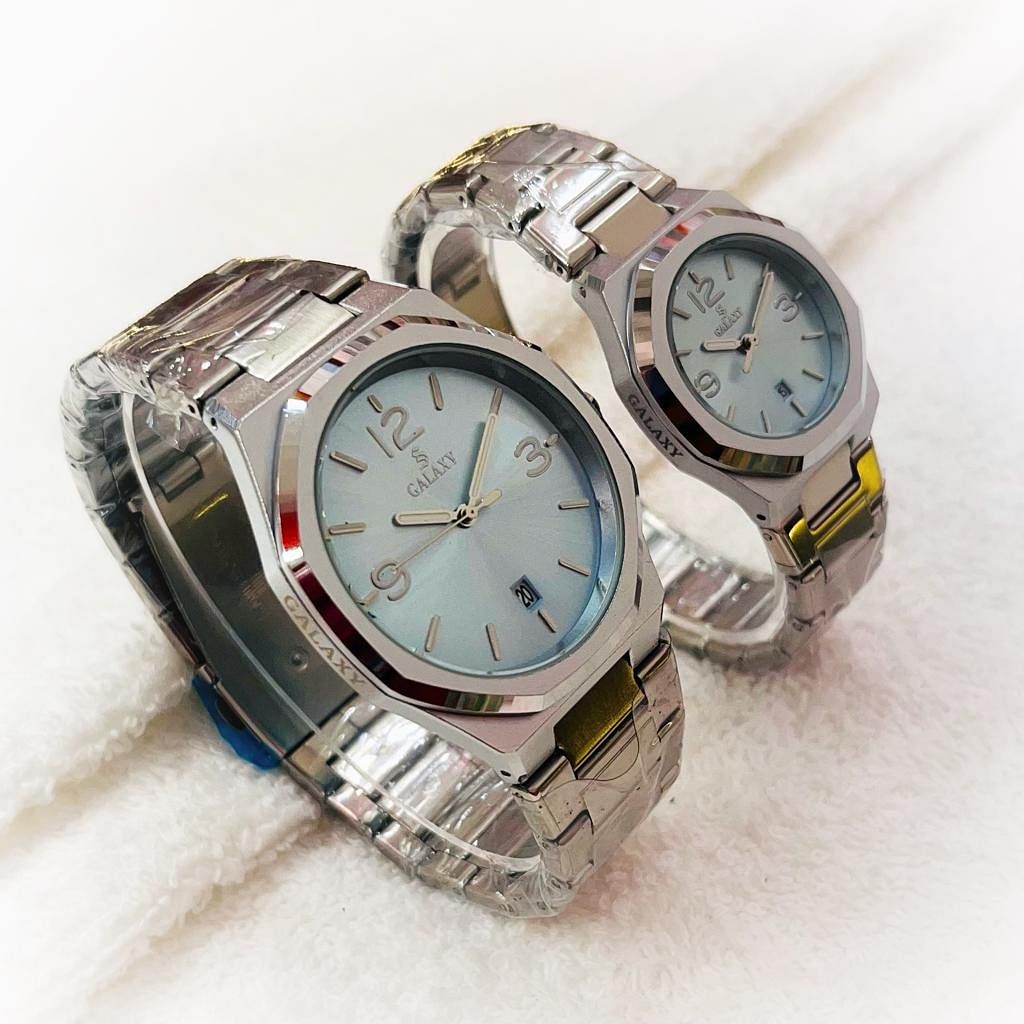 Galaxy 2371 Waterproof Quartz  Analog Couple Watch Set