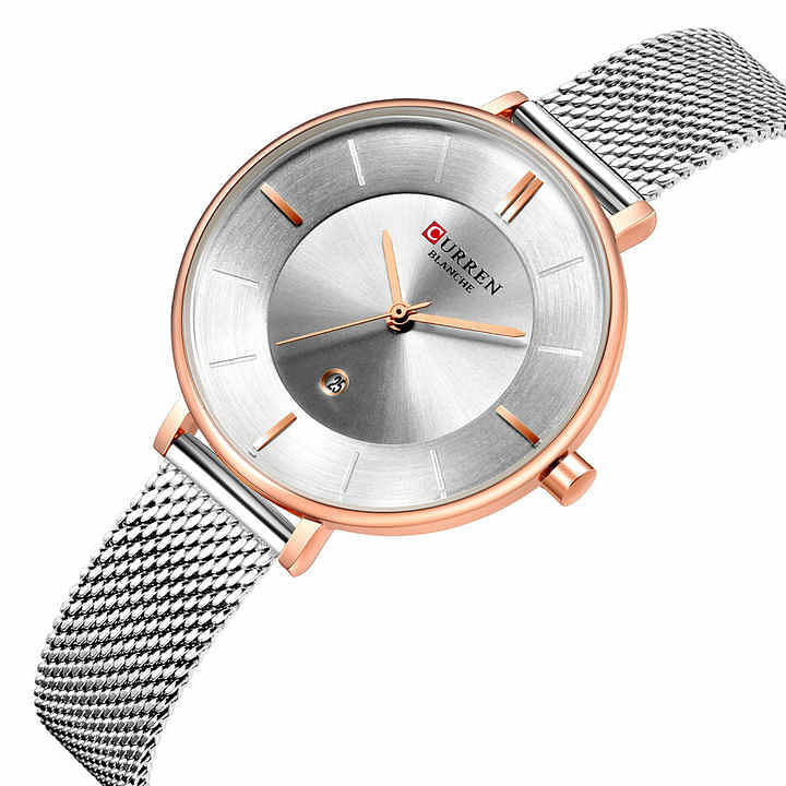 CURREN 9037  Women Quartz Watch Creative Casual Watches Stainless Steel Mesh Band Stylish  Desgin Watch for Female  .