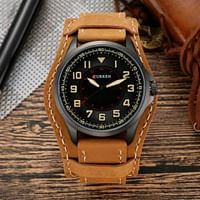 Curren 8279 Original Brand Leather Straps Wrist Watch For Men / Brown