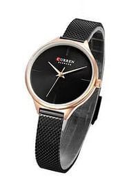 Curren Women Metal Strap Analog Wrist Watch 9062B / Black