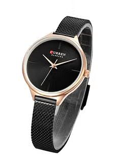 Curren Women Metal Strap Analog Wrist Watch 9062B / Black