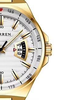 CURREN Men's Waterproof Stainless Steel BAnd With CalAnder Quartz Watch 8375 - 45 mm - Gold